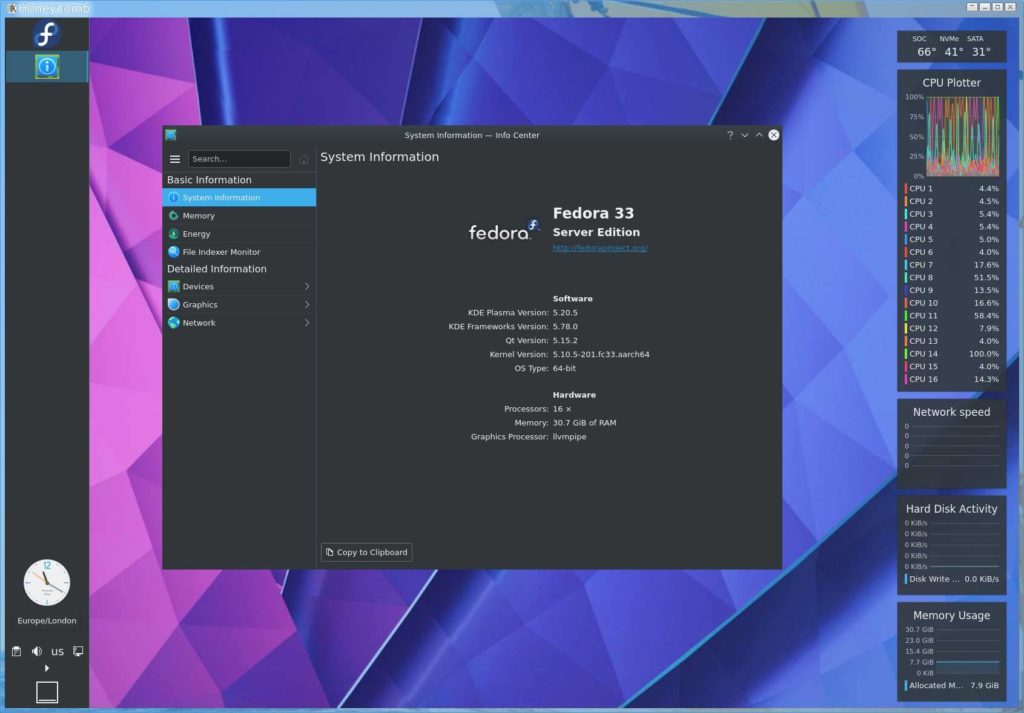 Image of s screenshot of  KDE session over SSH.