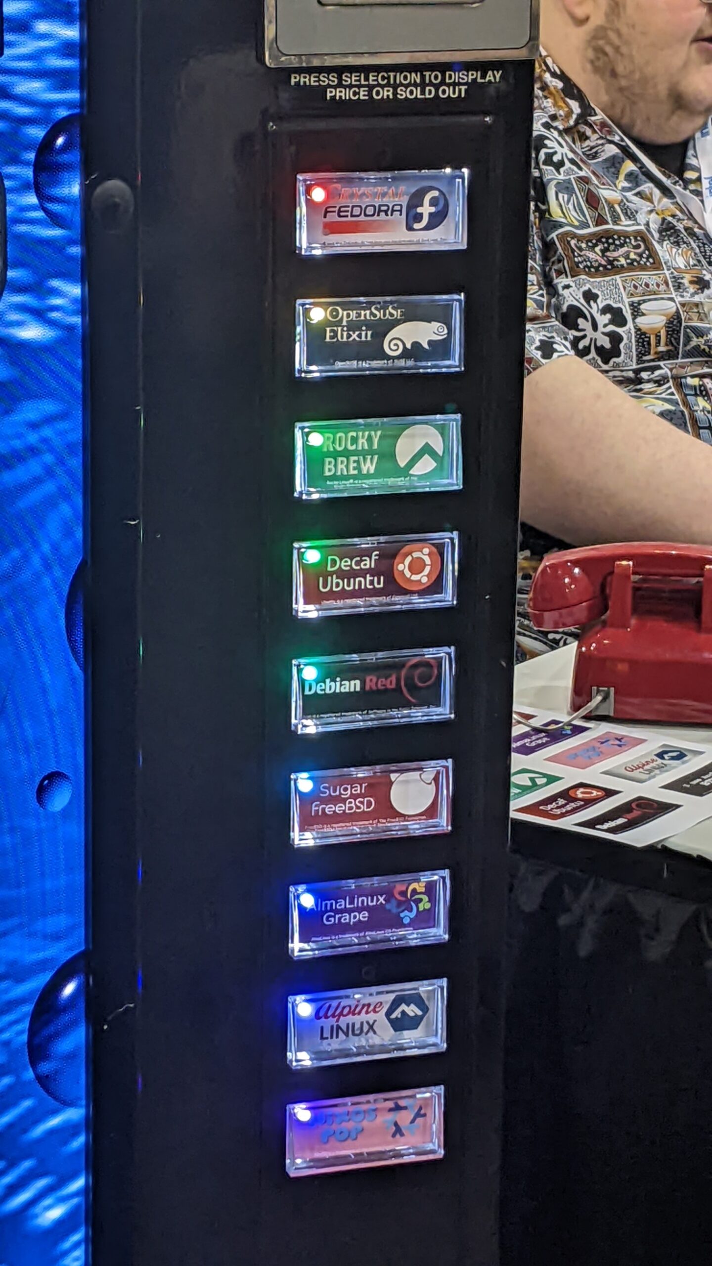 zoomed in picture of vending machine buttons